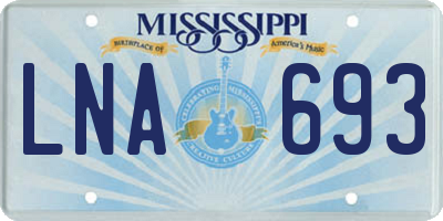 MS license plate LNA693