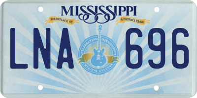 MS license plate LNA696