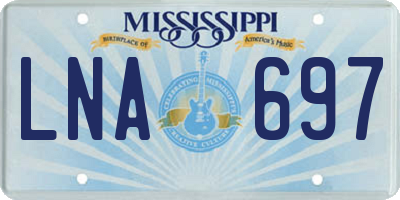 MS license plate LNA697