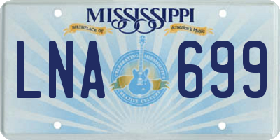 MS license plate LNA699
