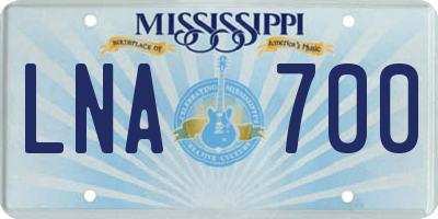 MS license plate LNA700