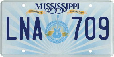 MS license plate LNA709