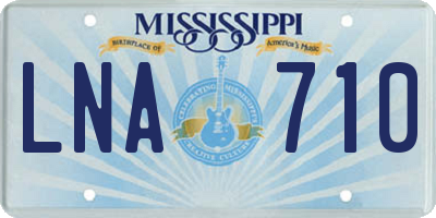 MS license plate LNA710