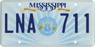 MS license plate LNA711