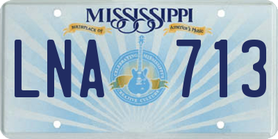 MS license plate LNA713