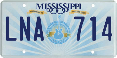 MS license plate LNA714