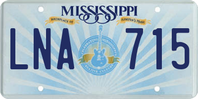 MS license plate LNA715
