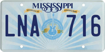 MS license plate LNA716