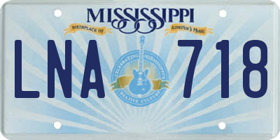 MS license plate LNA718