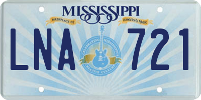MS license plate LNA721