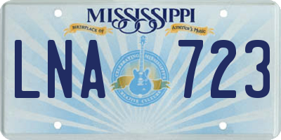 MS license plate LNA723