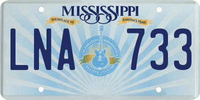 MS license plate LNA733