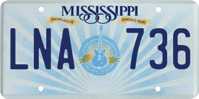 MS license plate LNA736