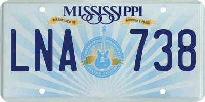 MS license plate LNA738