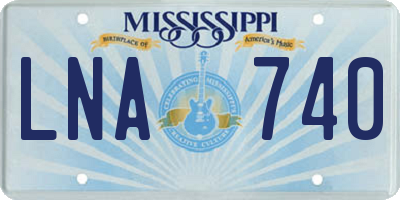 MS license plate LNA740
