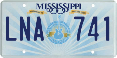 MS license plate LNA741