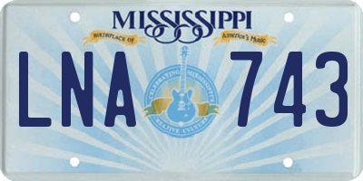 MS license plate LNA743