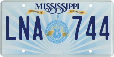 MS license plate LNA744