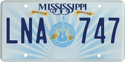 MS license plate LNA747