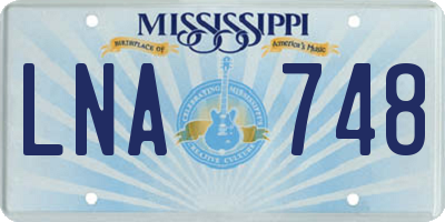 MS license plate LNA748