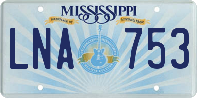 MS license plate LNA753