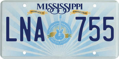 MS license plate LNA755