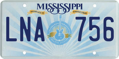 MS license plate LNA756