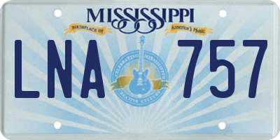 MS license plate LNA757