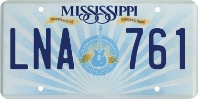 MS license plate LNA761
