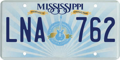 MS license plate LNA762