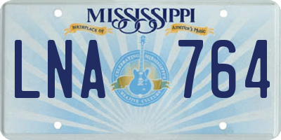 MS license plate LNA764