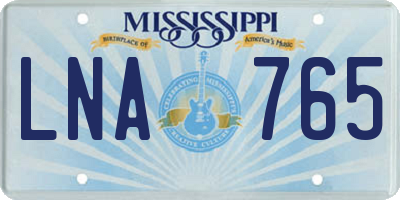 MS license plate LNA765