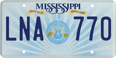 MS license plate LNA770