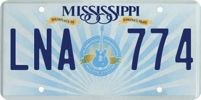 MS license plate LNA774