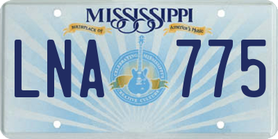 MS license plate LNA775