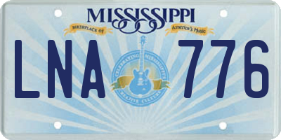 MS license plate LNA776