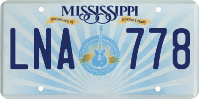 MS license plate LNA778