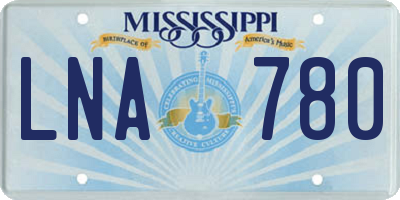 MS license plate LNA780