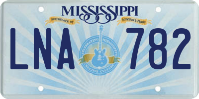 MS license plate LNA782