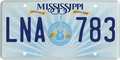 MS license plate LNA783