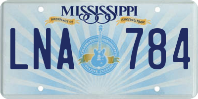 MS license plate LNA784