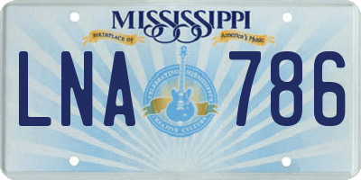 MS license plate LNA786