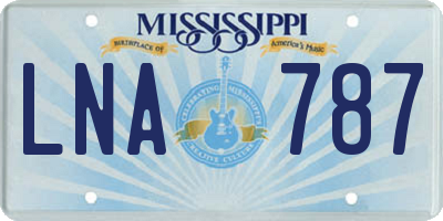 MS license plate LNA787
