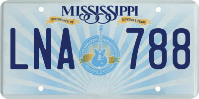 MS license plate LNA788