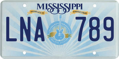 MS license plate LNA789
