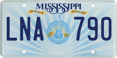 MS license plate LNA790