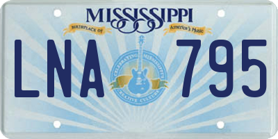 MS license plate LNA795