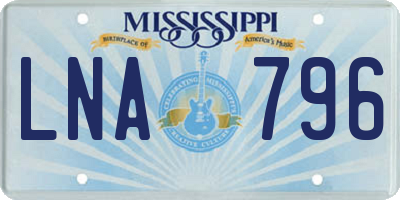 MS license plate LNA796