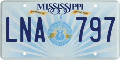 MS license plate LNA797
