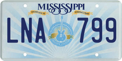 MS license plate LNA799